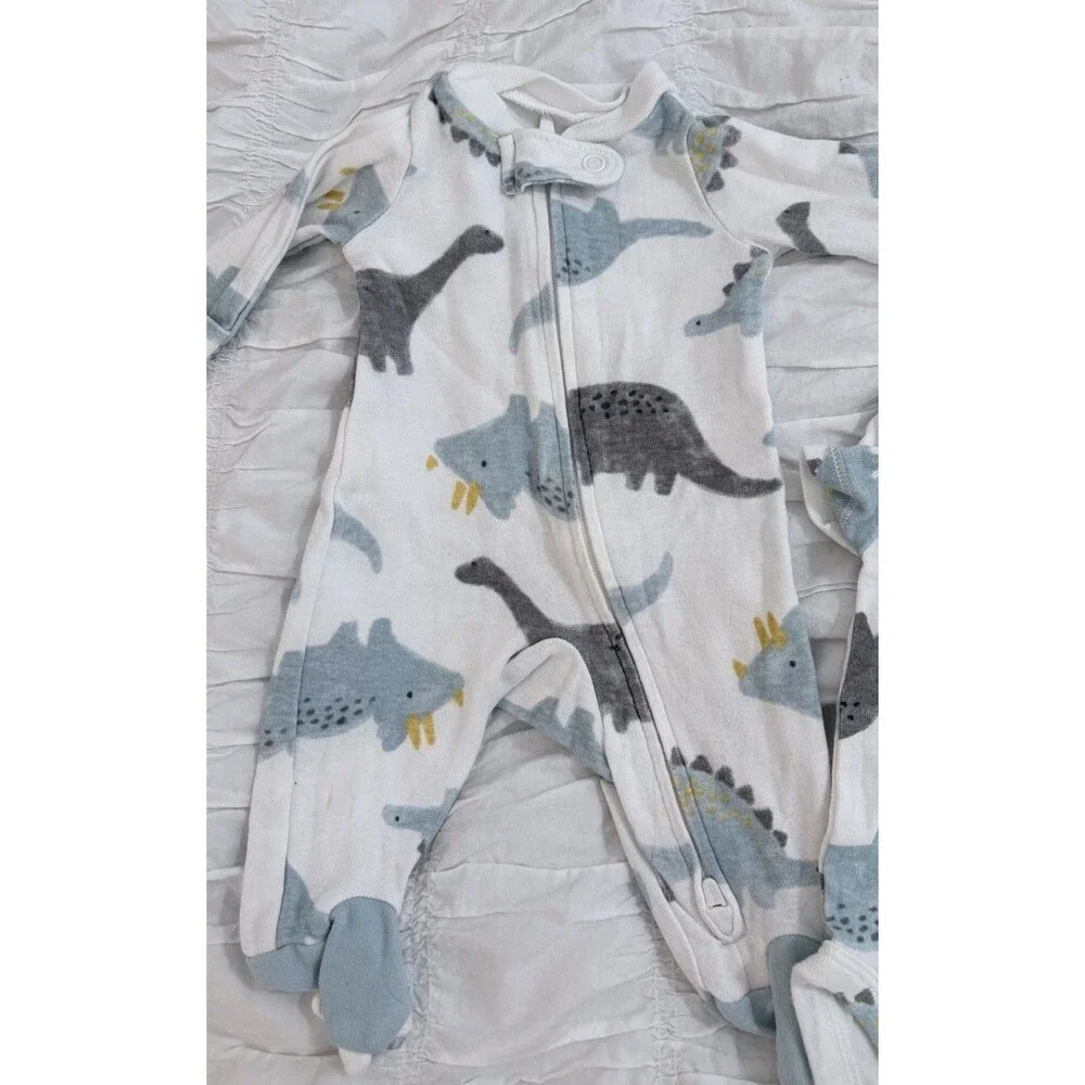 Set of 2 Carters Preemie Boy Bodysuit Footed Sleeper Dinosaurs